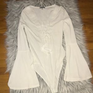 Bell sleeve lace top